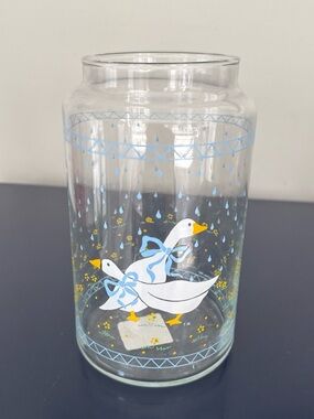SOLD Vintage 1987 Goose Glass Canister – Farmhouse Kitchen Jar Country Blue